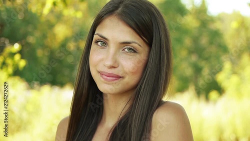 Close up of young beautiful woman
