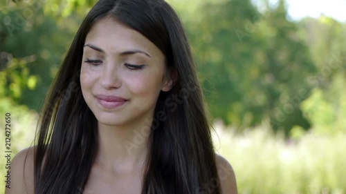 Close up of young beautiful woman