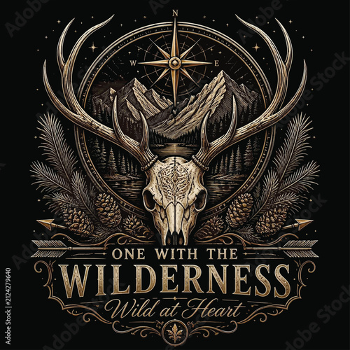 Wild Trails, Fierce Hunts, Endless Adventures Beyond the Mountains, Typography Vector T-shirt Design