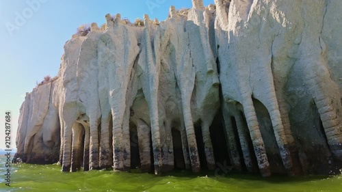 Crowley Lake Stone Columns glow vibrant at sunset