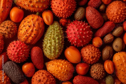 Extreme Top View Yellow Berry Background Texture
