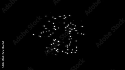 Magic glitter sparkle star blast animation, looping animation twinkling stars shining, glowing fairy dust wand glitter stars trail.sparkle overlay on a black screen.4k video