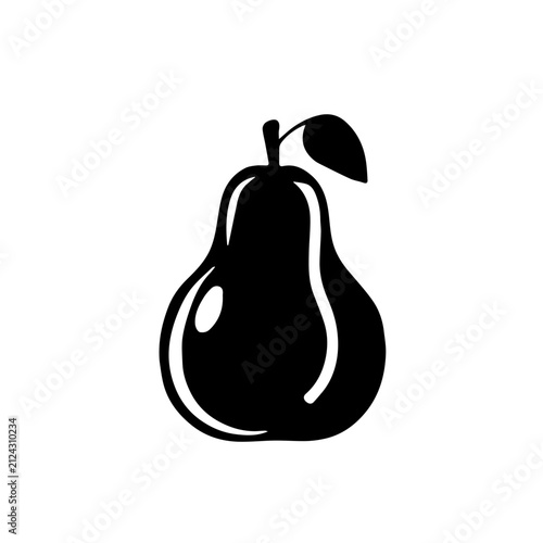 Adam Pearmain Apple fruit icon 3 vector icon isolated on white background, black and white flat minimal design