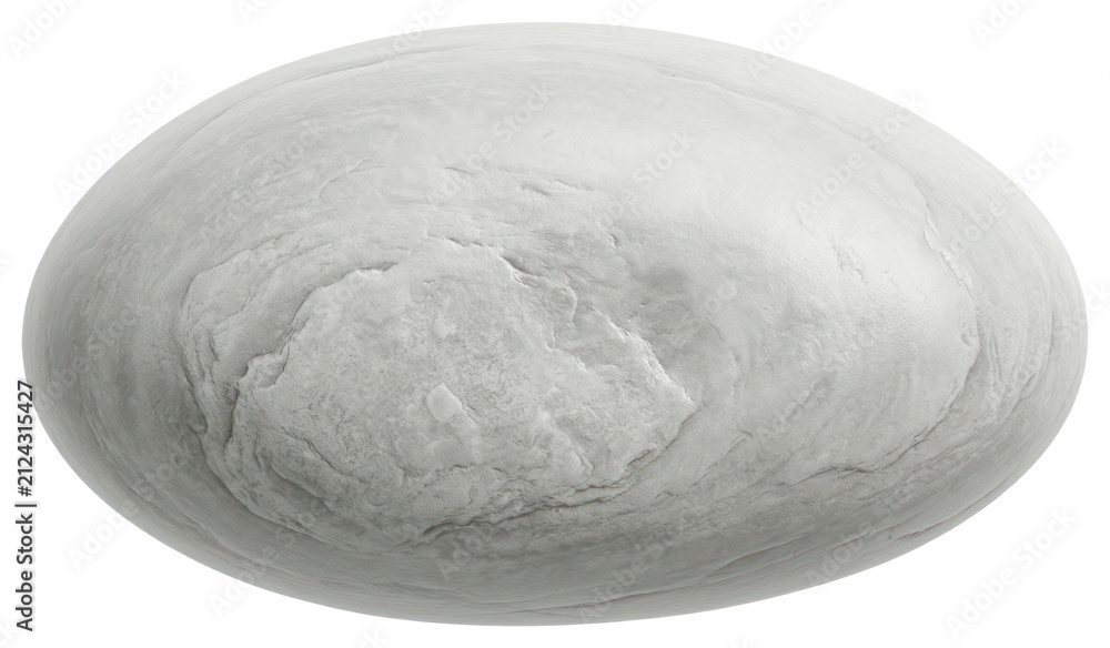 Fototapeta premium Smooth White Pebble Isolated on White Background