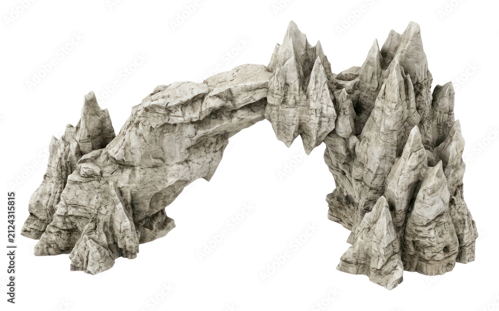 Obraz premium Natural Stone Arch Rock Formation Isolated on White