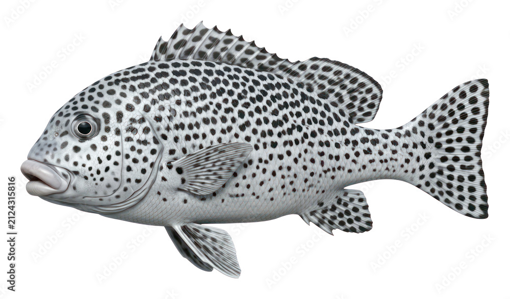 Fototapeta premium Harlequin Sweetlips Fish Isolated on White Background