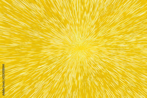 Abstract background, yellow with white effect lines radiating from the center (high density) 