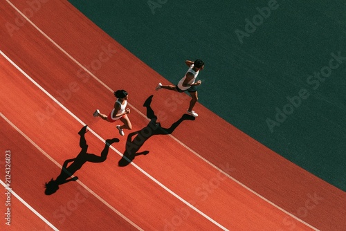 Two Runners in Action on the Track