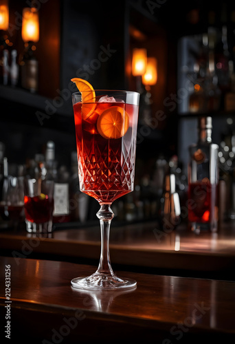 Classic negroni cocktail wi...