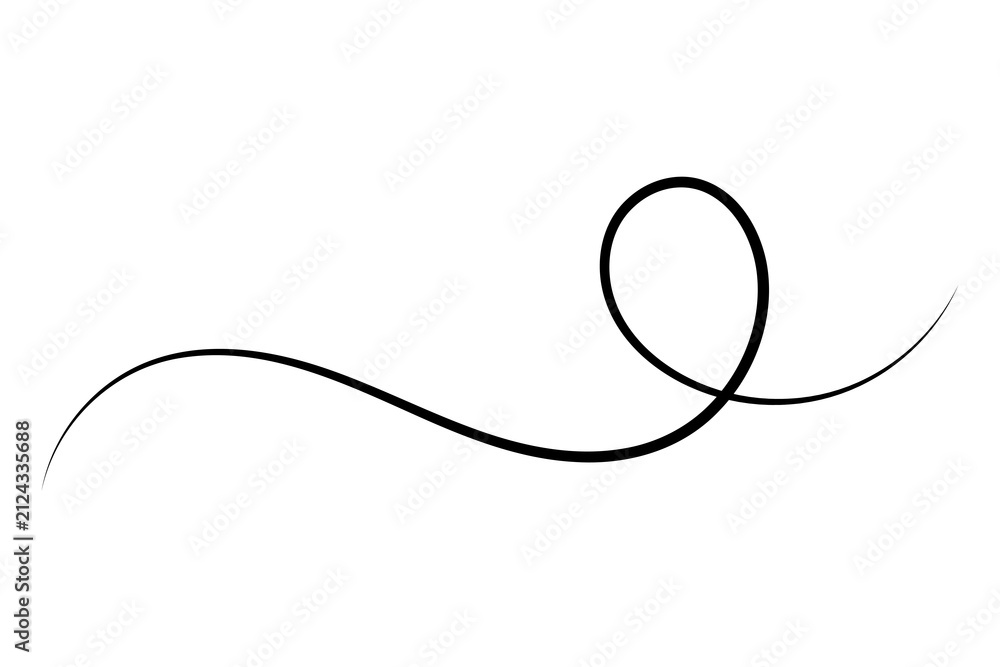 Obraz premium Simple black hand drawn swirl line doodle element