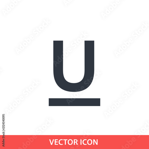 Принти на полотні Underline text icon for web design, user interface, word processor tools, and ty