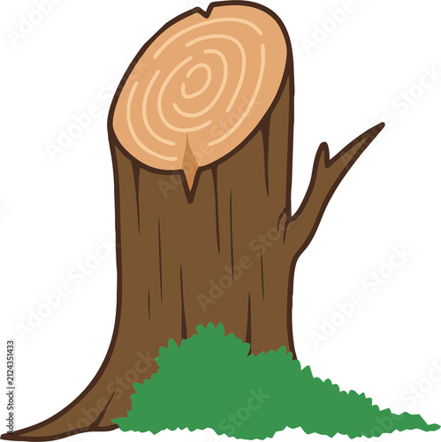 vector illustration of an old wooden tree