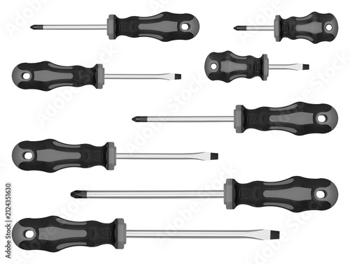 Принти на полотні High quality chrome vanadium toolset template with Gray assorted phillips and slotted tips