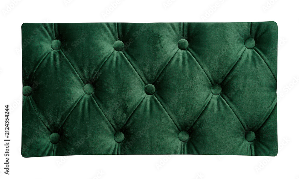 Obraz premium Green velvet upholstery png Quilted velvet fabric png Tufted green velvet cutout Emerald velvet upholstery png Buttoned velvet fabric isolated transparent background image