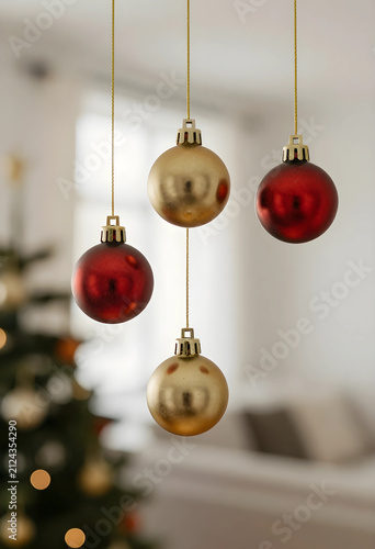 Red and gold christmas orna...