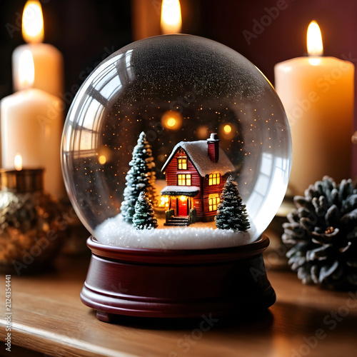 Festive christmas snow glob...
