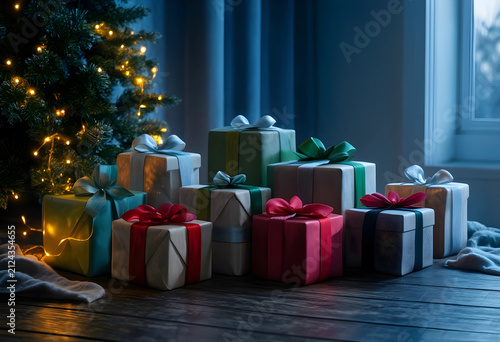 Christmas presents with col...