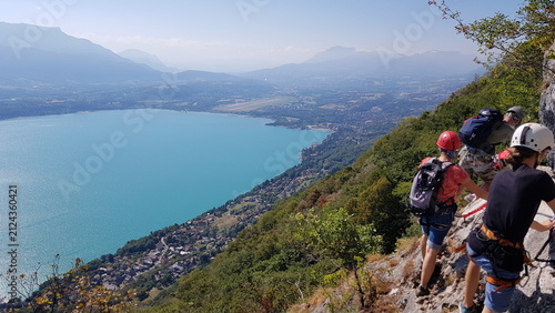 Bild auf Leinwand Via Ferrata, Dent du chat, Savoie