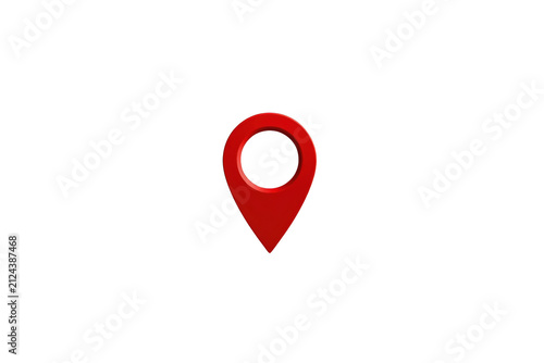 Red outline location marker with open circular center