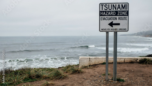 Earthquake destruction relief and tsunami warning collection