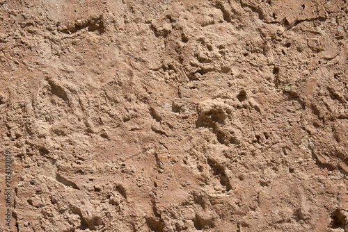 Rough Beige Stucco Wall Texture Background with Weathered Plaster Surface and Natural Pattern