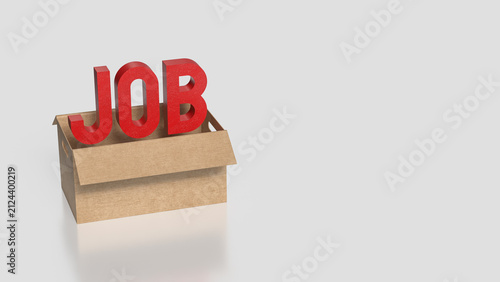 New Job Opportunity Emerging from an Open Cardboard Box 3d render.