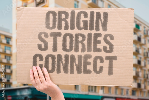Obraz na plátně "Origin Stories Connect" Sharing backgrounds builds empathy and trust