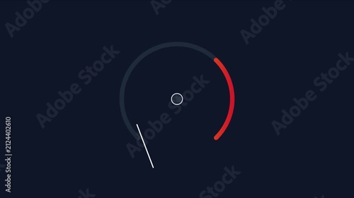 Minimalist circular loading spinner animation with red progress indicator on dark 4k background circle