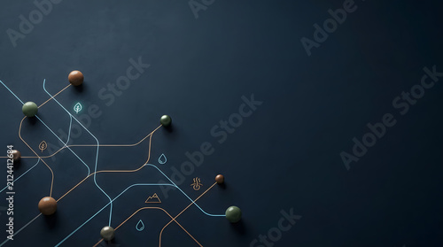 a group of spheres on a dark background