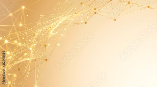 a golden background with connected lines and dots
