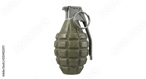 Military hand grenade explosive weapon with pull pin isolated high quality 4K PNG image in high quality 4K PNG image in white background