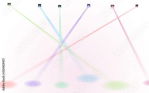 Abstract background featuring multiple colored light beams abstract projection spotlight