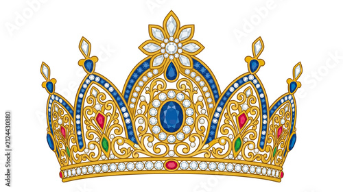 Obraz na plátně Ornate Jeweled Royal Crown Isolated