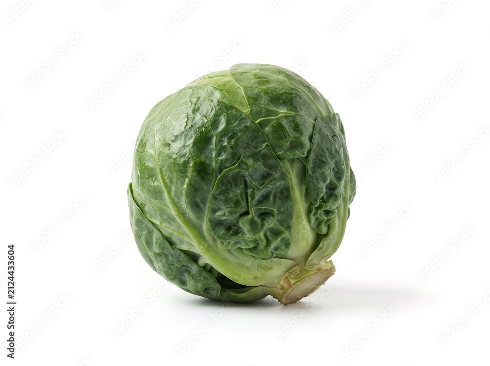 Fototapeta premium Fresh Cabbage Head Isolated on White Background