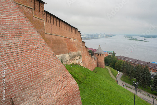 Nizhny Novgorod Kremlin ancient brick fortress wall near Volga river