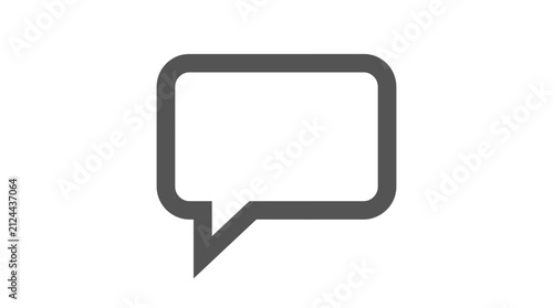 Fotografie Gray speech bubble icon isolated on white background.