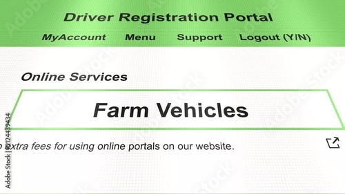 Generic Government Portal for Driver's License - Farm Vehicles