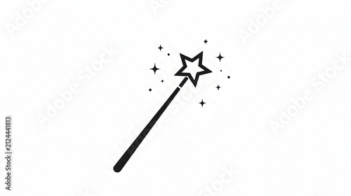 Magic Wand with Sparkling Star for Enchantment and Festive Celebration