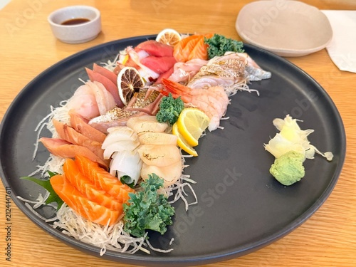 Photography fresh sashimi on a plate