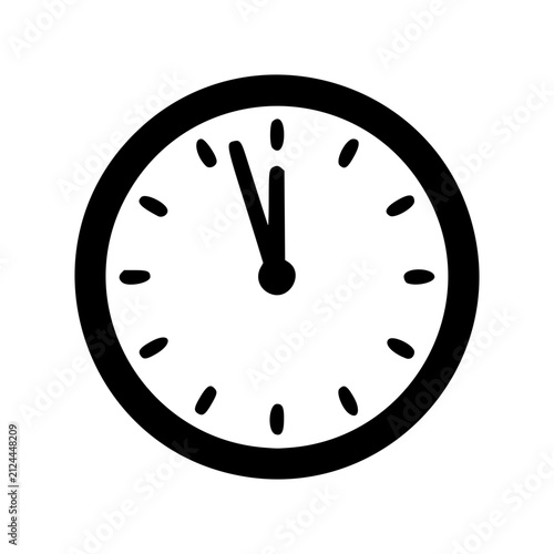 Midnight Sale Flat Icon, Clock Black Friday Vector