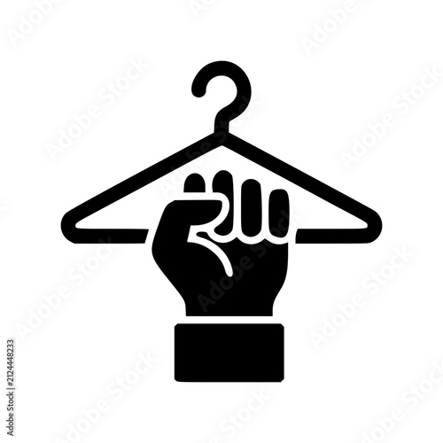 Discount Grab Flat Icon, Hand Hanger Black Friday Vector