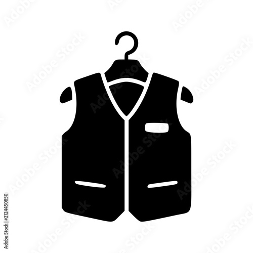 Staff Uniform Flat Icon, Vest Seasonal Worker Black Friday Vector