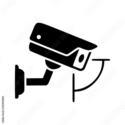 Security Camera Flat Icon, Store Surveillance Black Friday Vector