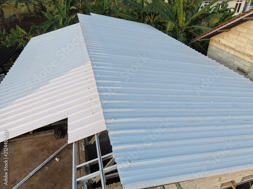 Metal Roof Installation on Residential Construction Site
