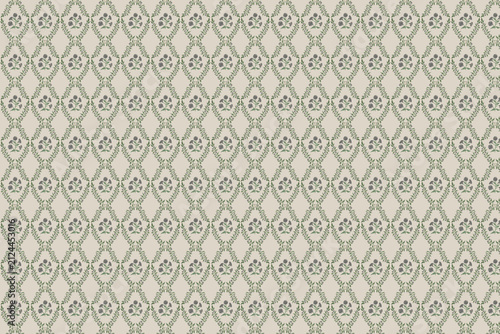 Damask floral seamless vintage wallpaper pattern in soft beige neutral colors with seamless