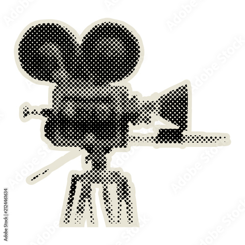 Halftone collage Retro Film element