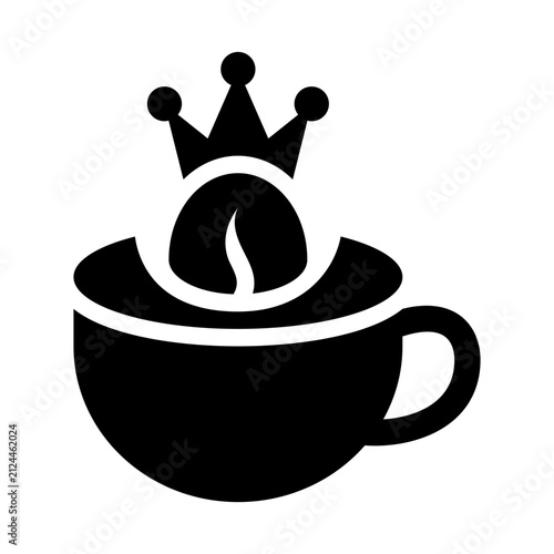 Coffee logo with crown and mug