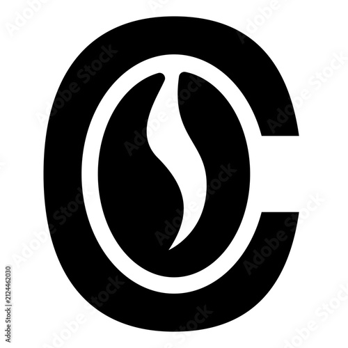 Letter C with Coffee Bean Logo