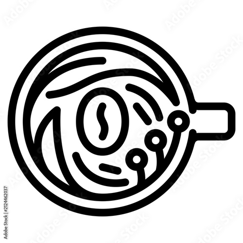 Minimal and cute coffee latte art logo line
