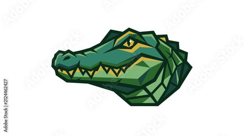 Geometric Crocodile Head Mascot Illustration